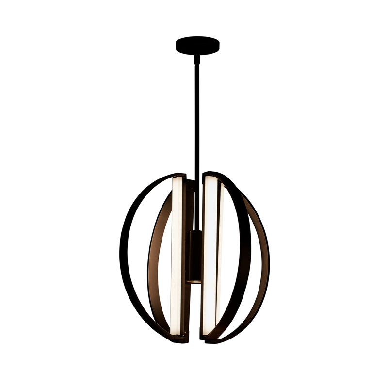 Lustre spectaculaire / unique à DEL Tayyibah, Noir mat, H 24 po x l 24 po x p 24 po