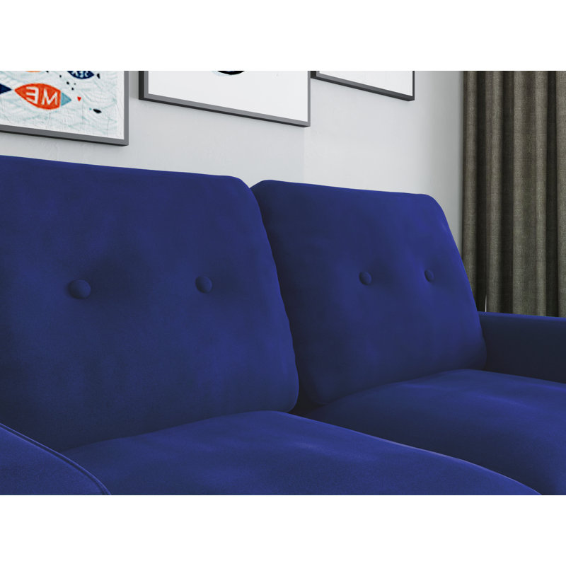 58'' Velvet Loveseat, Space Blue Velvet 