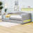 Twin XL Upholstered Daybed with LED Lighting and 2 Drawers-88929074