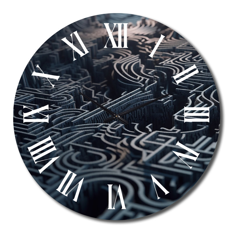 Labyrinthe bleu de l'esprit - horloge murale, Très grand