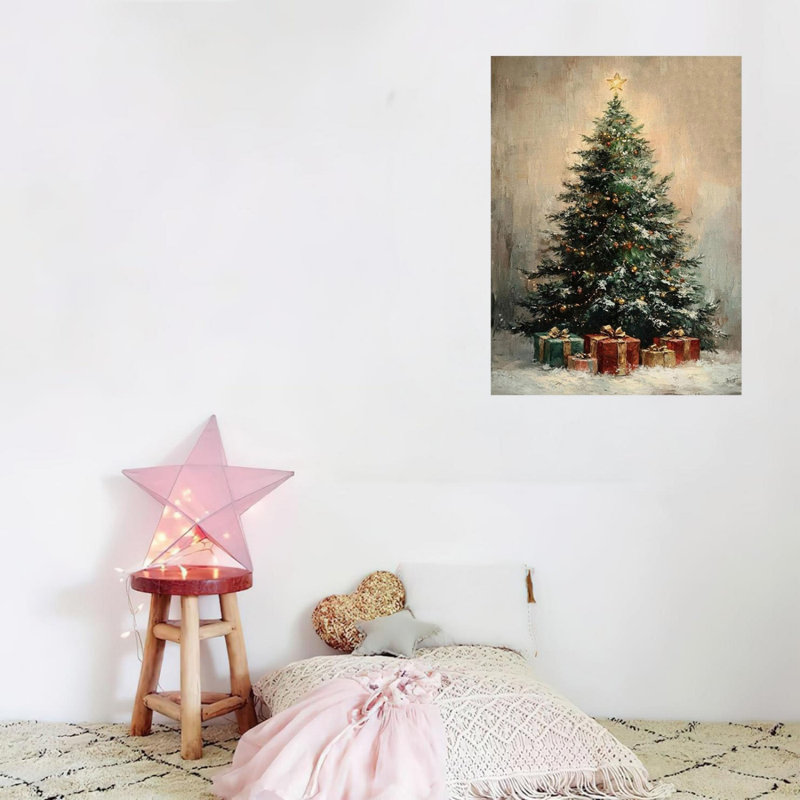 Art mural en toile 24 po x 36 po Snowy Festive Scene