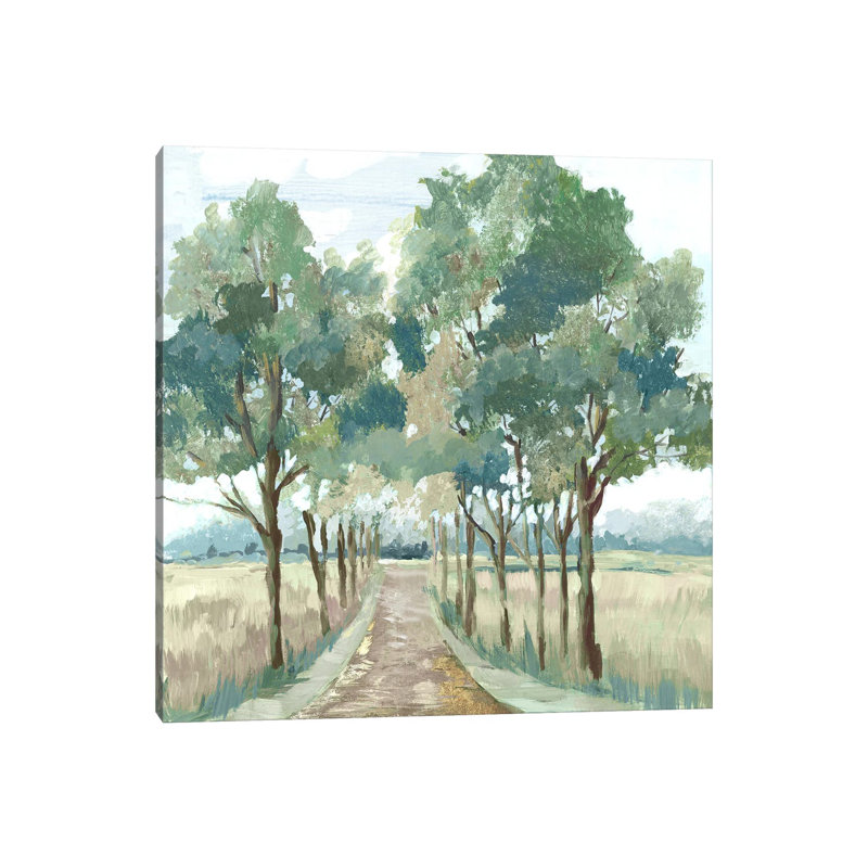«Green Landscape Reverie», reproduction d'art murale encadrée, H 12 po x l 12 po, Toile tendue, Ne s’applique pas