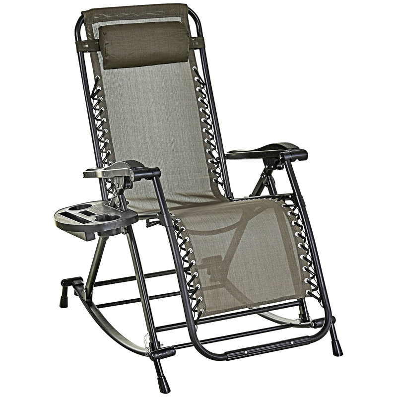 Chaises berçantes inclinables et pliantes pour l'extérieur, Gris