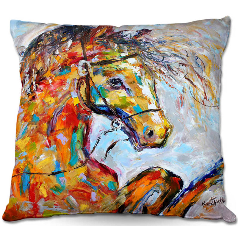  Coussin Couch Horse Portrait II, 16 po x 16 po