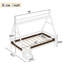 Lit simple en bois massif avec escalier, conception enfantine, idéal pour les chambres familiales