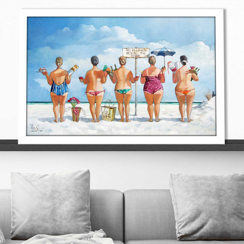 Pas d'alcool au-delà de ce point II par - Peinture, Impression encadrée, H 27,5 po x l 39,5 po, Blanc