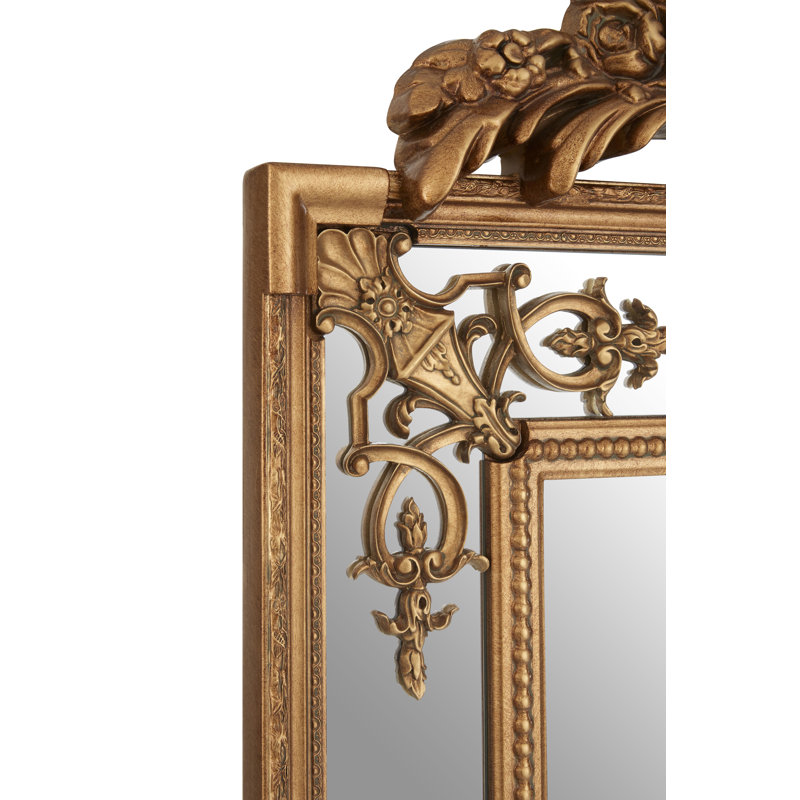 Tristen Solid Wood Concave Wall Mirror, Gold