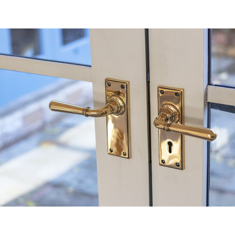 Newbury Door Handle Kit, Aged Brass