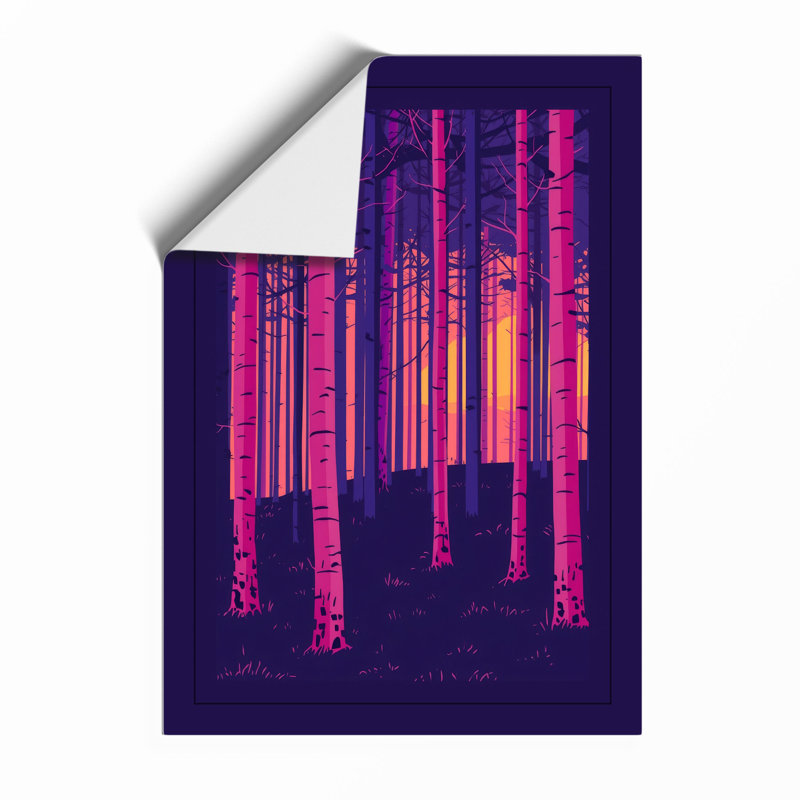 Neon Forest Modern - Framed Print, A4 - 29.7 x 21.0 cm, Unframed