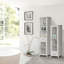 Baily Freestanding Bathroom Linen Tower Storage Cabinet with Glass Door, Drawer, Open Shelves & Adjustable Shelves, White