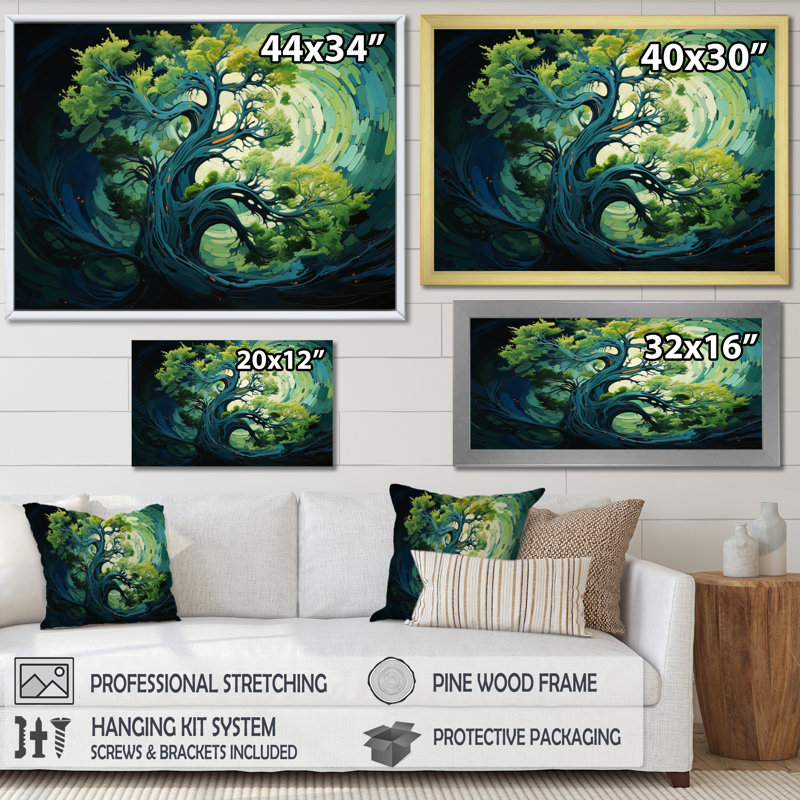 Redwood Tree Symphony Of Green - Reproduction d'art sur toile, séquoia, H 24 po x l 32 po x P 1 po, Naturel