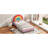 Rainbow Design Upholstered Twin Platform Bed Cute Style Princess Bed For Boys & Girls, Teens, Colorful & Pink
