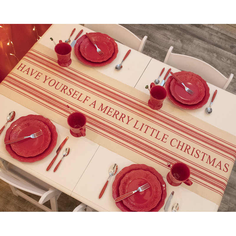 Chemin de table Peppermint Mocha Merry Christmas