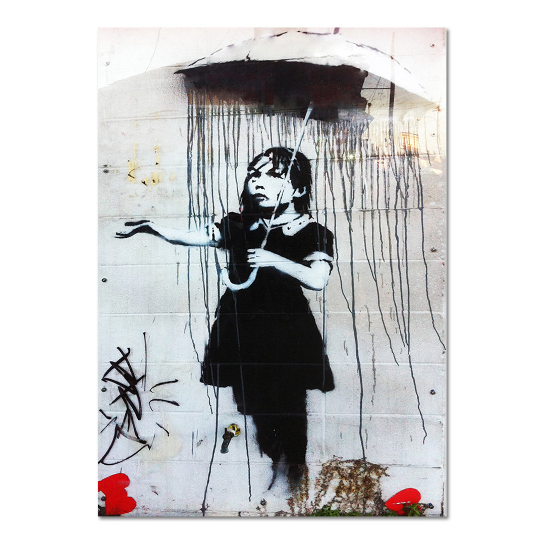 Kunststoffbild Umbrella Girl von Banksy