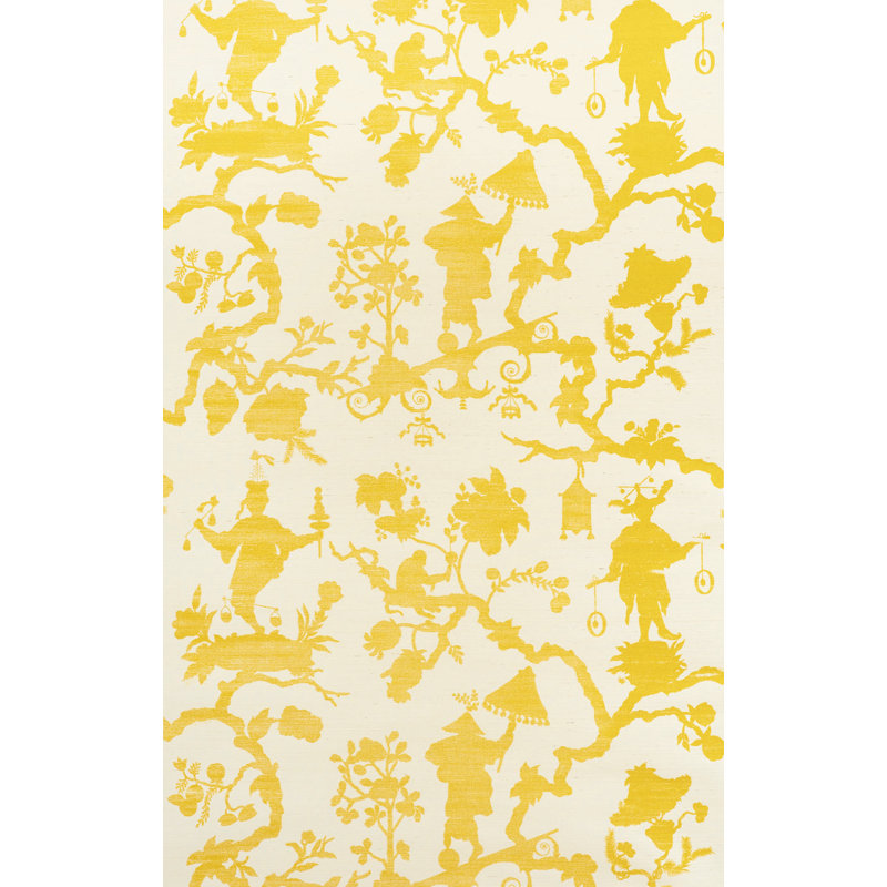 Shantung Silhouette Sisal Wallpaper, Yellow