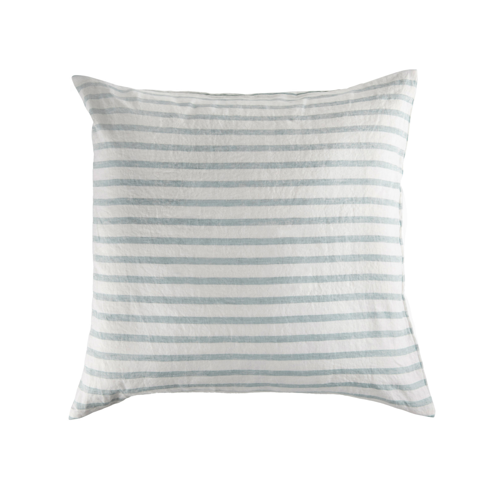 100% French Linen Pillow Sham, Cream & Wave Stripe, Square 26", Pillow Cover Only - No Insert