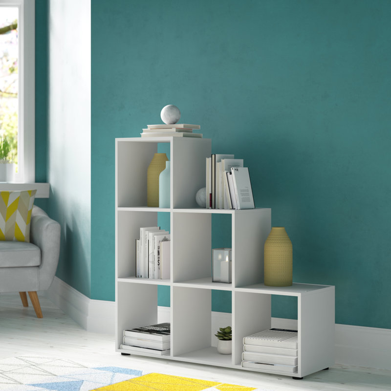 Gracie 108cm H x 104.5cm W Step Bookcase, White