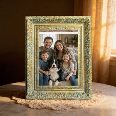 Antique Gold 3 PCS 8" x 10" Vintage Style Picture Frame with Shelf Ready Design