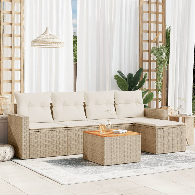 Vidaxl Garden Sofa Set Beige, Cream White