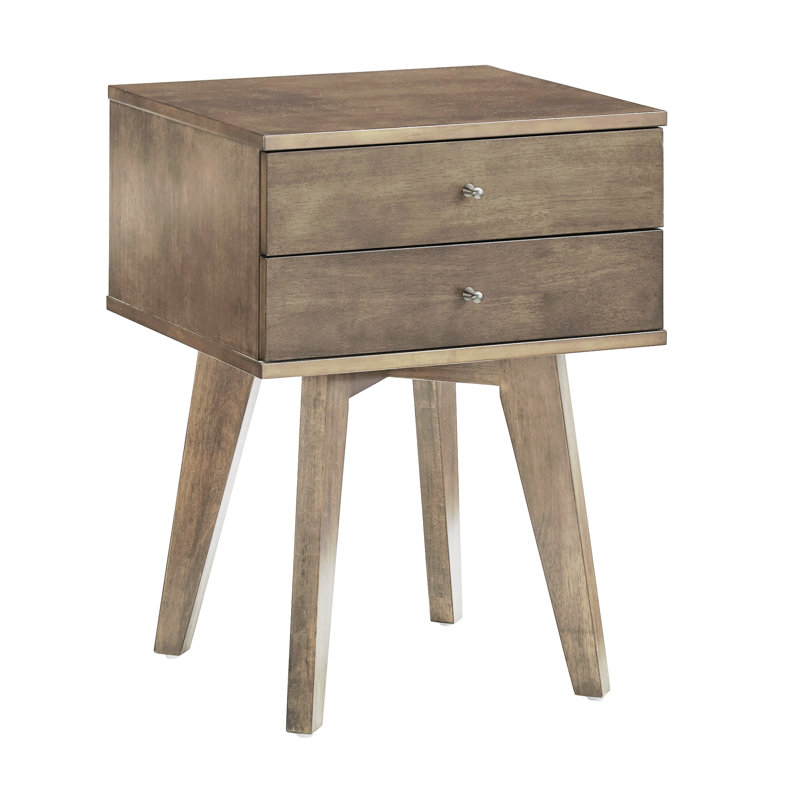 Table de chevet 2 tiroirs Imagen, Gris