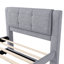 Lit plateforme double avec lit gigogne flexible gris. Fabrication en bois massif. Aucun sommier tapissier gris manœuvrable - apparence élégante