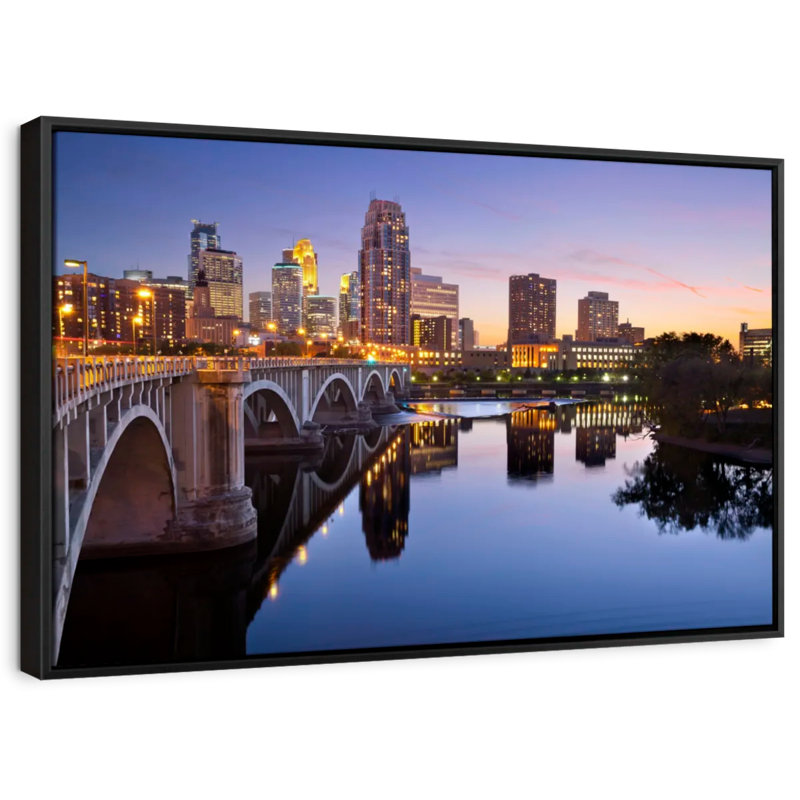 Impression sur toile Cityscape Of Minneapolis, H 25 po x l 37 po