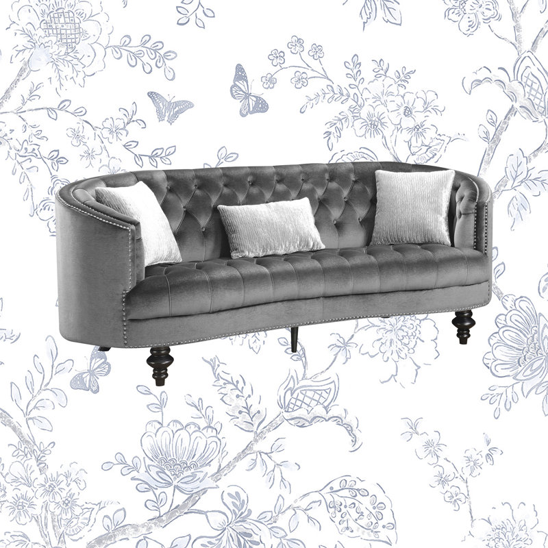 Asherton Upholstered 90'' Sofa, Grey