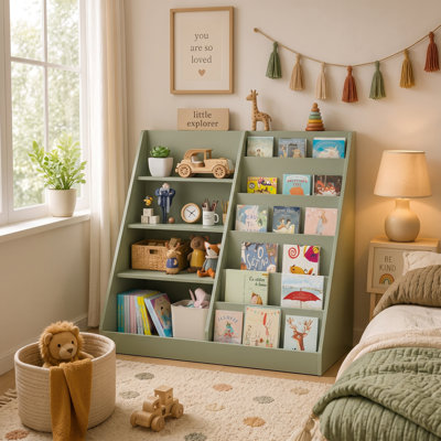 Bibliothèque et rangement de jouets en bois Montessori pour enfants à 4 niveaux Noe