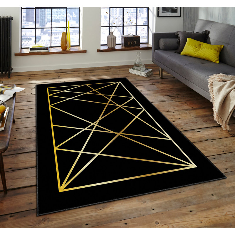 Luxurious Area Rug, 100% Polyester, 5.9 x 9.2 Feet | 740 g/m² Weight, Non-Slip Felt Dot Underside, Easy Clean Velvet Fabric, 0.08 in Pile Height | Machine Washable, Perfect for Living Room & Bedroom Décor