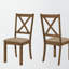 Chaises de salle à manger en bois de noyer massif et beige Telsi, H 39,87 po x l 18,1 po x P 22,56 po