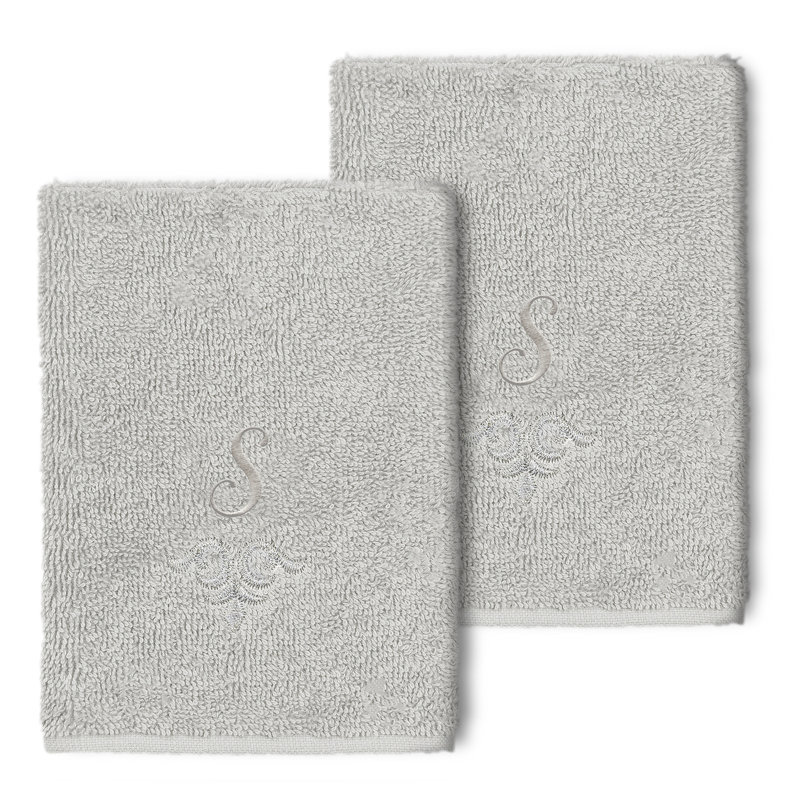 Monica Turkish Cotton Washcloth, S, Light Gray