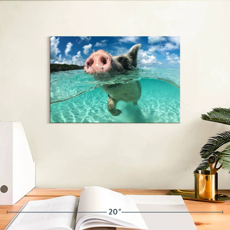 Brampt Swimming Pig, 8" H x 12" W
