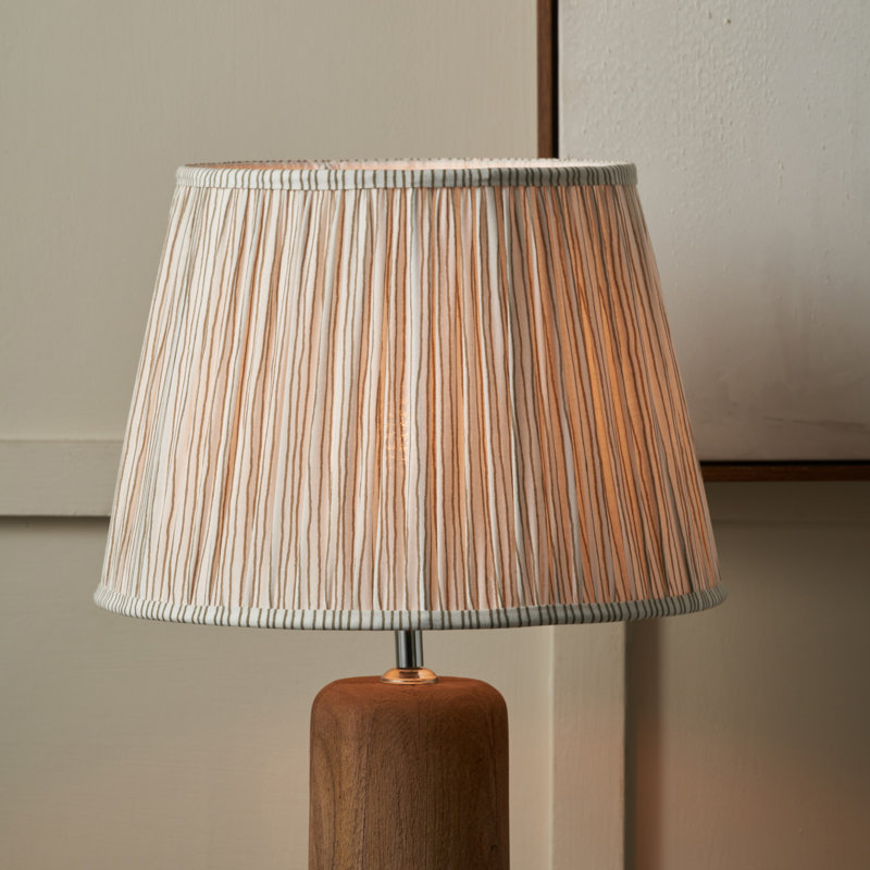 Pleated Cotton Lamp Shade, 22cm H x 30cm W x 30cm D, Natural