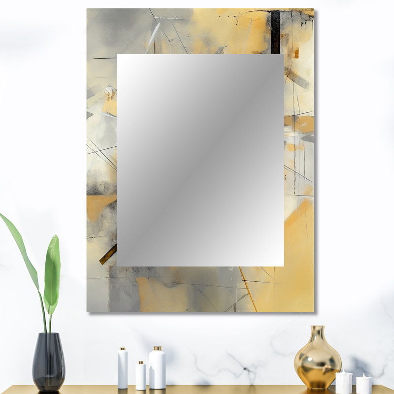 Jaune et gris au-delà de la toile II, 40 po x 30 po