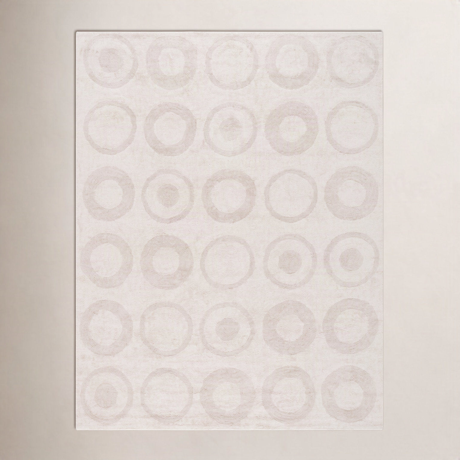 Mullen Ivory Washable Hand-Woven Cotton Rug, Rectangle 8' x 10'