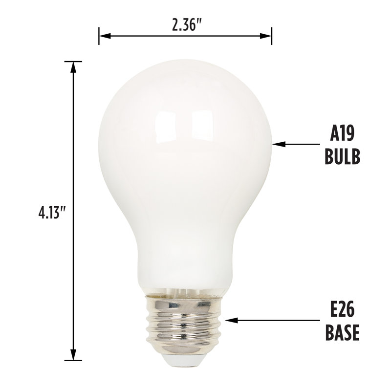 6.5 Watt (60 Watt Equivalent), A19 LED, Dimmable Light Bulb, Warm White E26/Medium (Standard) Base, 2700K
