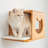 Solid Wood Wall Mounted Cat House with Front Perch