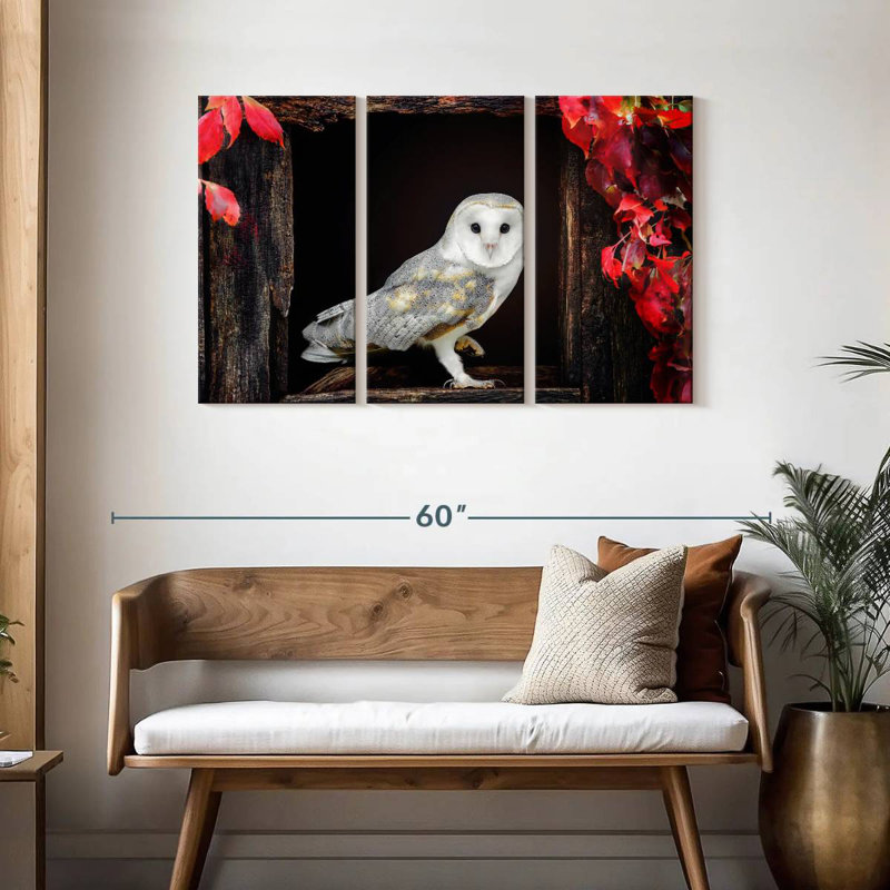 Brampt Autumn Barn Owl, 28" H x 45" W