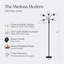 Medusa 78 in. Modern 5-Light Adjustable Gooseneck LED Floor Lamp with 5 Cone Shades-62954065