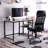 40 / 47 Inch Computer Desk, Home Office Desk, Study Writing Desk with Storage Shelves, Simple Industrial Modern Laptop Workstation with Splice P2 Grade Wooden Board, Rustic Oak and Black-246676819
