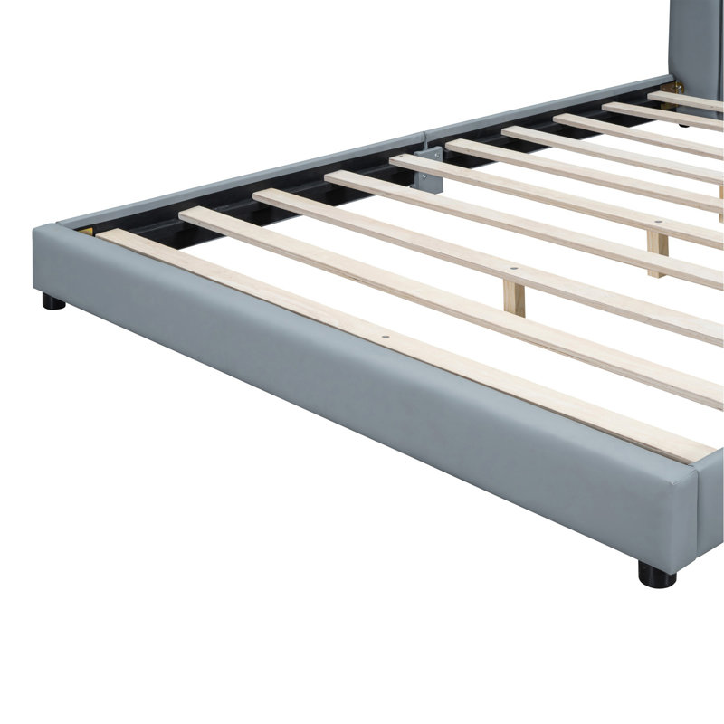 Upholstered Platform Bed, Gray
