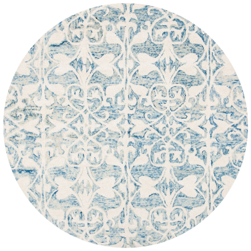 Dashanna Hand Tufted Wool Floral Rug, Round 5'