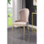 Chaise d'appoint Caolan Lavande, tissu brun clair et finition dorée (ensemble de 2)
