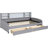 Twin Velvet Upholstered Bed With Storage - Gray Color, Functional Drawers, Construction Size Upholstery-838372860