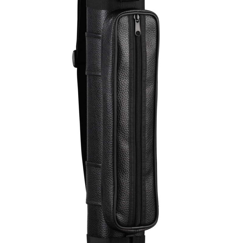 Black Leatherette Billiard Cue Case with Hard Resin Shell