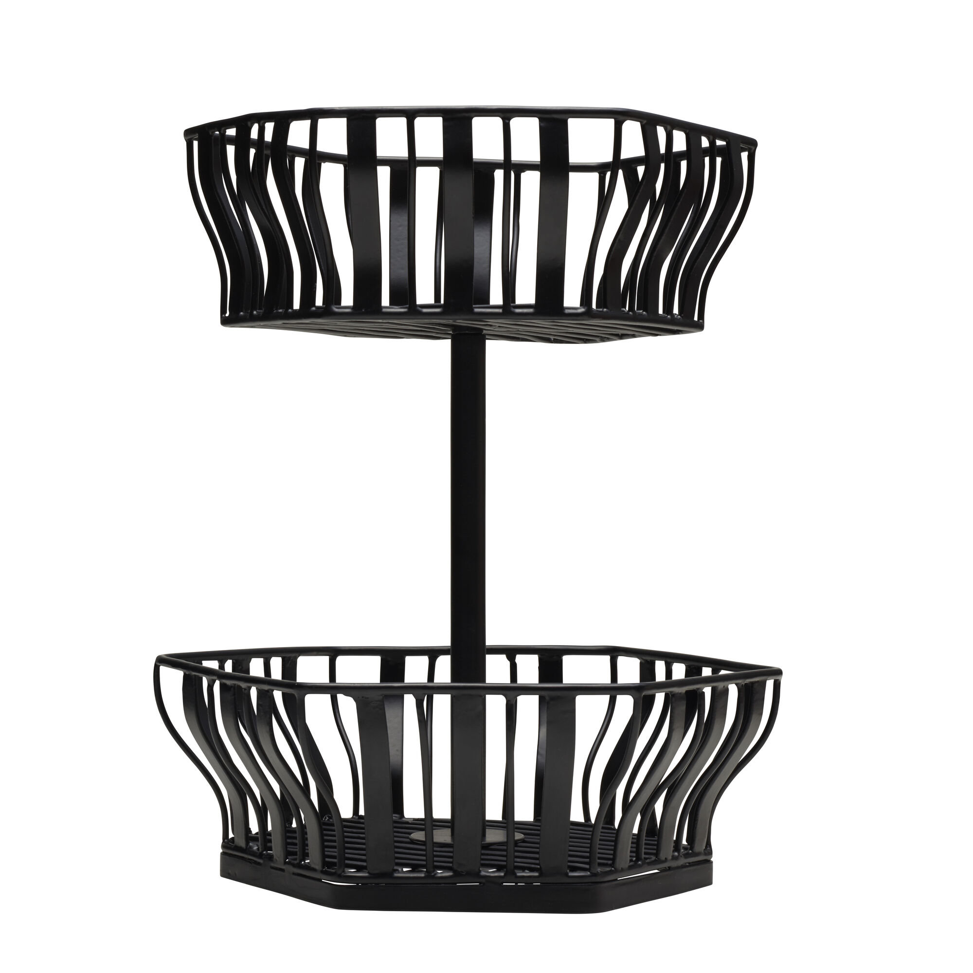 Gourmet Basics By Mikasa Horizontal Storage Fruit Basket, 2 Tier, Black