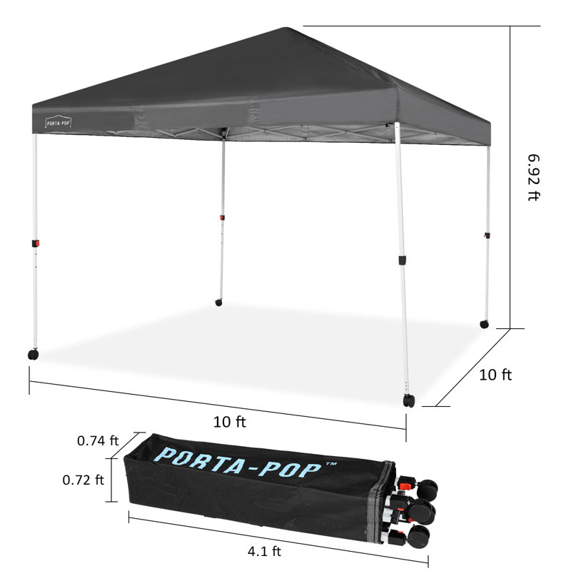 Auvent escamotable pliable, Gris