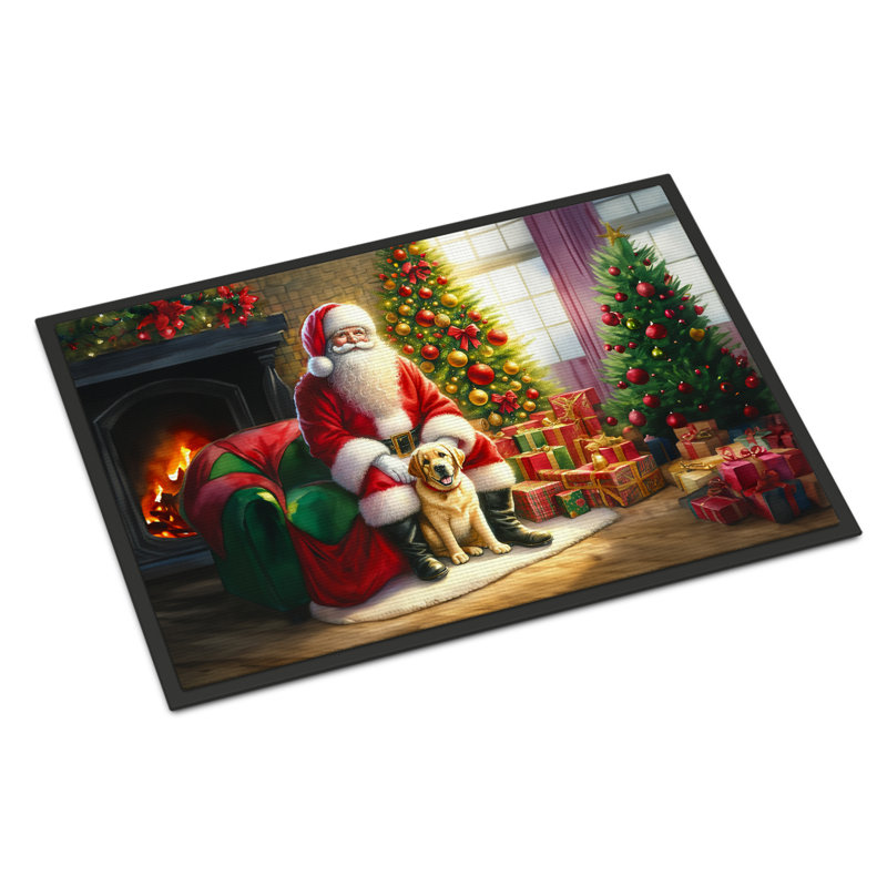 Paillasson Labrador Retriever and Santa Claus, L 18 po x L 27 po