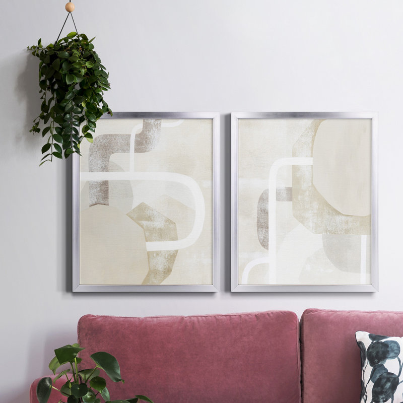 «Quiet Affection I», ensemble de 2 reproductions d'art sur toile encadrées