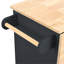 Îlot de cuisine avec prise de courant, îlot de rangement avec abattant et bois d'hévéa, rangement ouvert et support à vin, 5 roulettes, avec rangement réglable pour la maison, la cuisine et la salle à manger-94319830